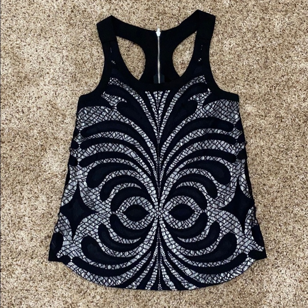 Express Black/White Lace Tank (Size XS)